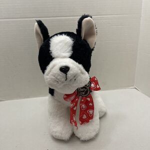 Puppy Love Walmart Dog Plush Black White Puppy Stuffed Animal Ribbon Badge